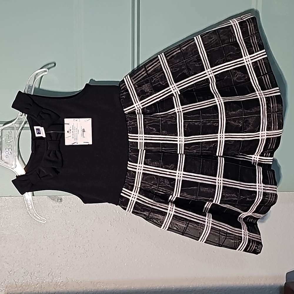 Black top with plaid bottom Janie and Jack Dress